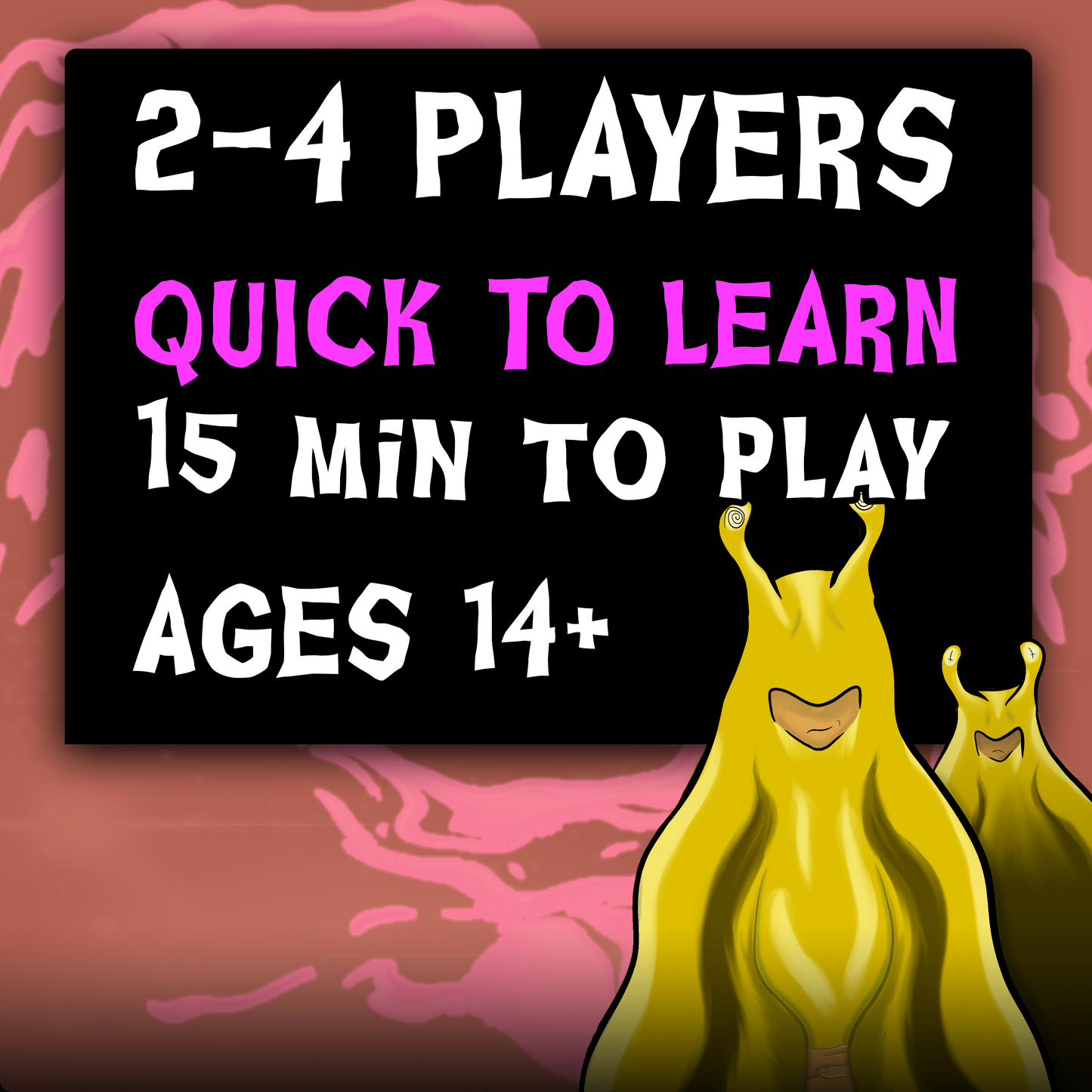 SATANIMALS: Annihilation game info - player count, learning curve, play time, and target age group. 2-4 players, 15 minutes, 14+