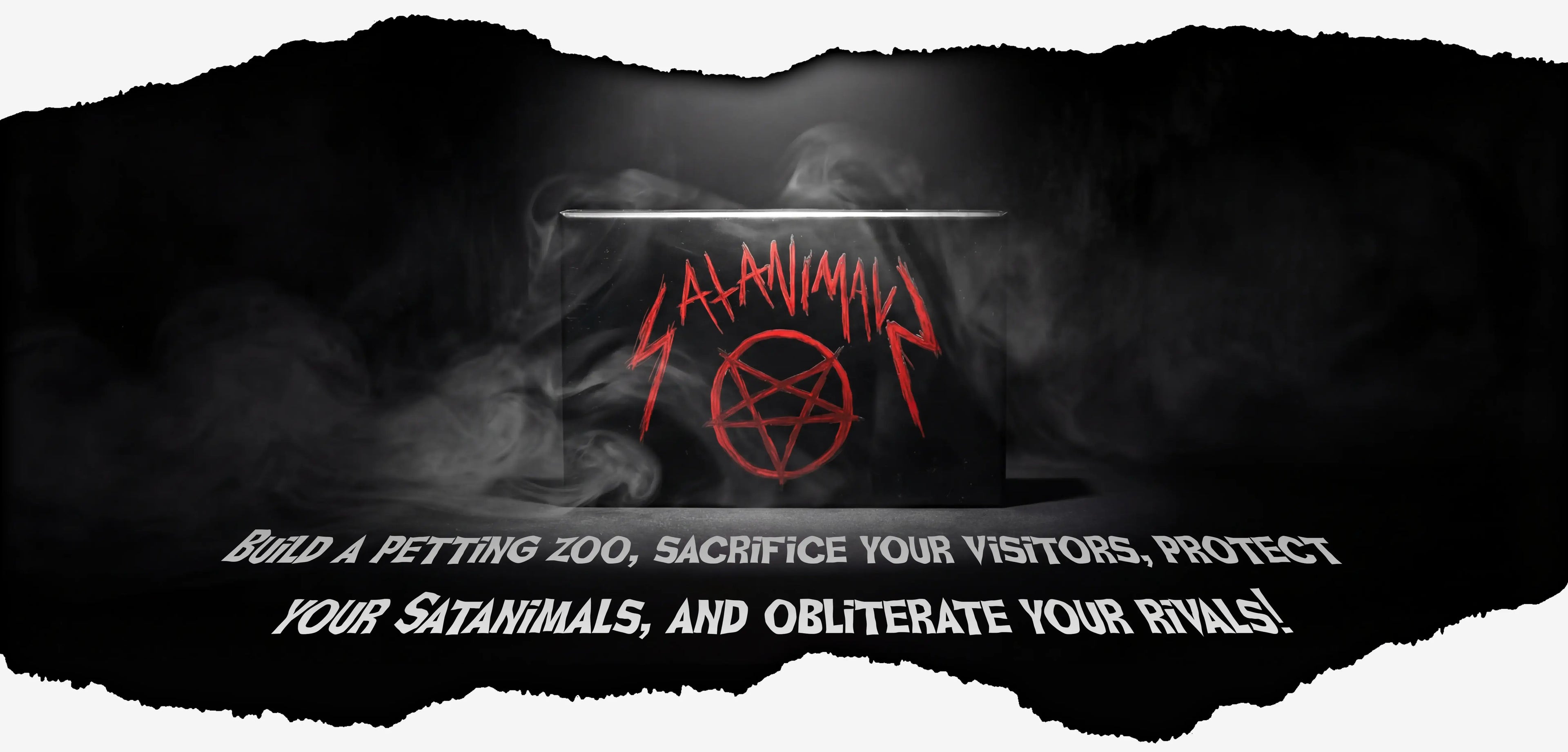 SATANIMALS card game in atmospheric setting